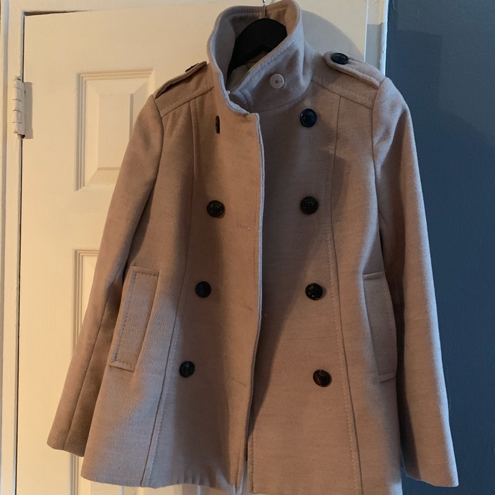 H&M beige waist length pea coat
